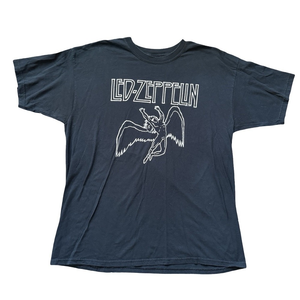 Vintage 2004 Led Zeppelin Icarus Angel Rock Band T Shirt XL Black